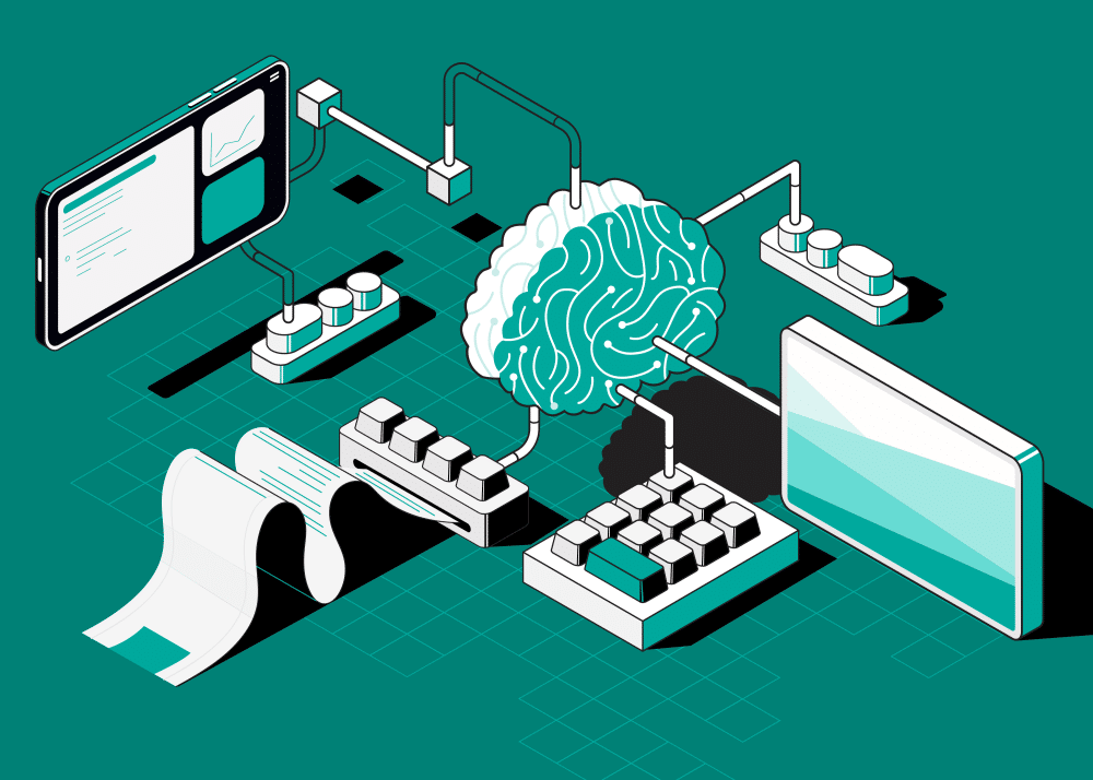 AI SEO - brain linked to computers