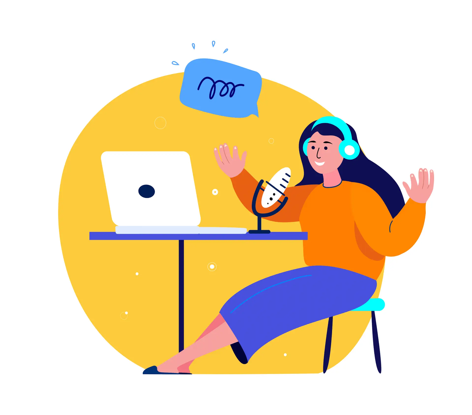 person speaking into a microphone