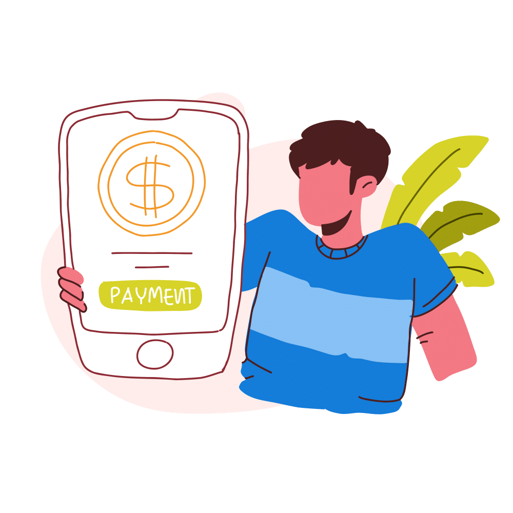 man holding dollar on phaone